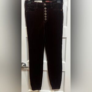 Anthropologie Pilcro High-Rise Button-Fly Skinny Corduroy Pants Brown Size 25